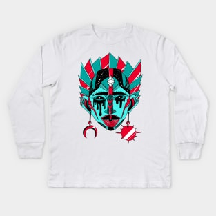 Turqred African Mask No 12 Kids Long Sleeve T-Shirt